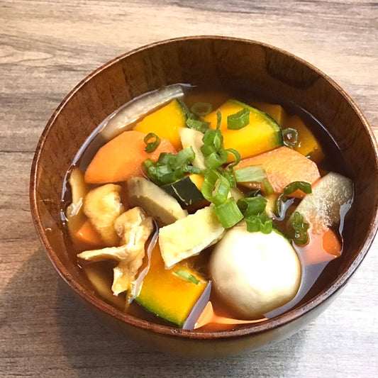 かぼちゃと根菜の野菜たっぷり味噌汁