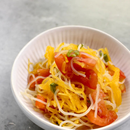 スパゲッティかぼちゃのつるシャキサラダ