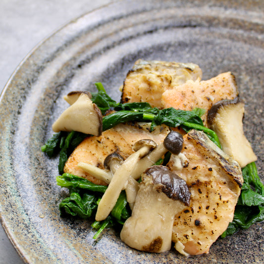 Salmon Meuniere with Sauteed Mushrooms & Veggies