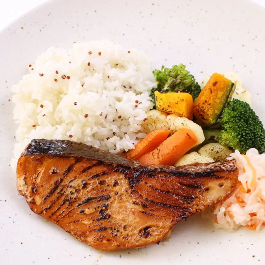 Grilled Salmon with teriyaki ume sauce