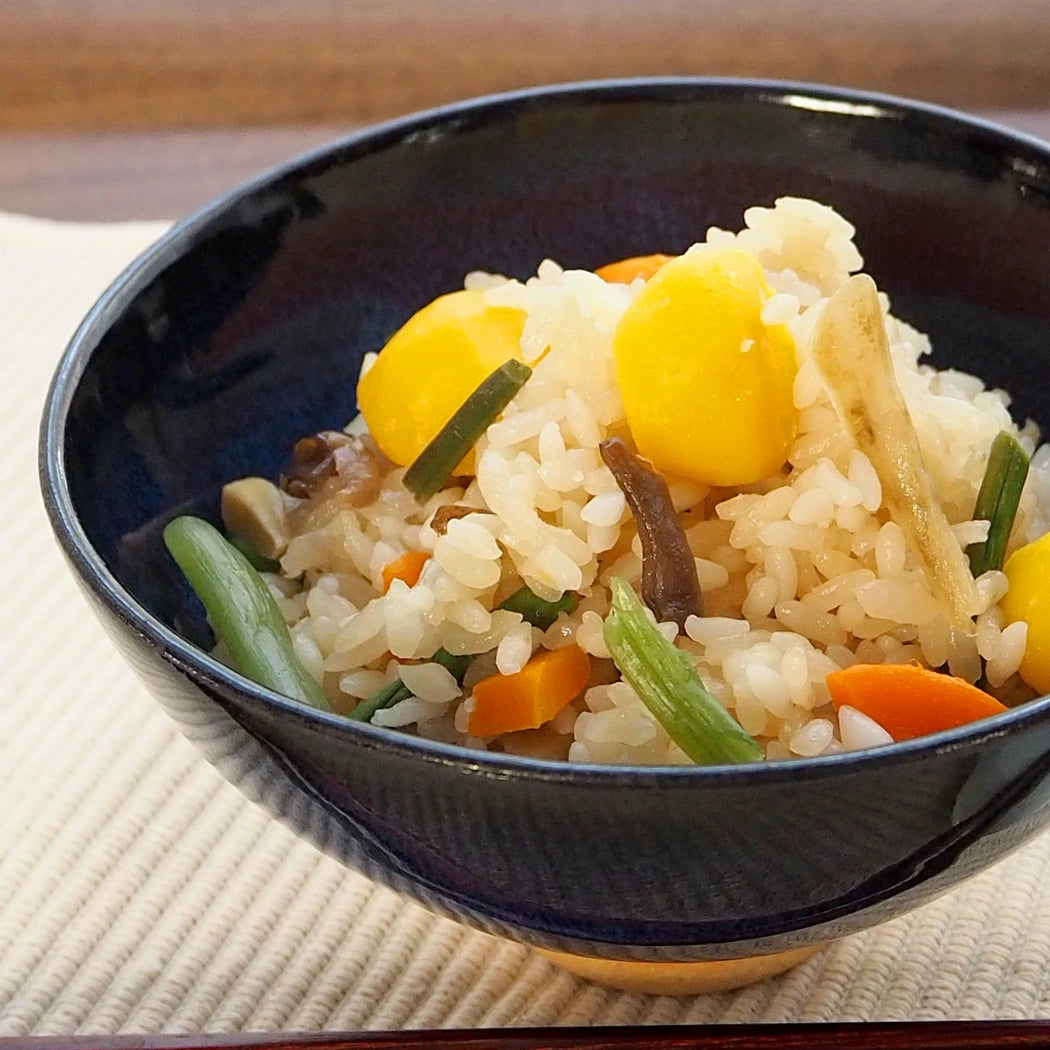 山菜とごろごろ栗のご飯